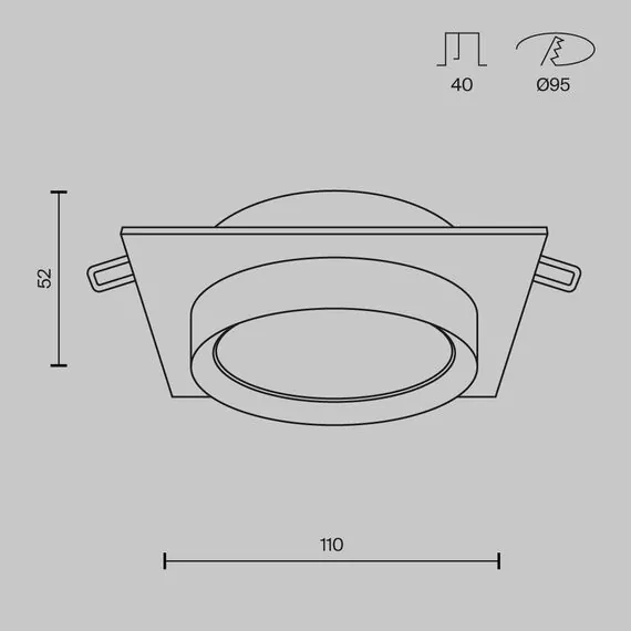 Maytoni Technical DL086-GX53-SQ-WS Светильник встраиваемый Hoop, изображение 8