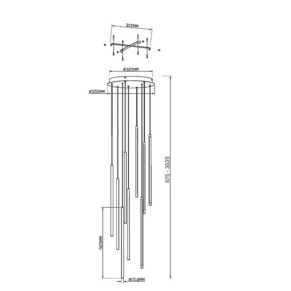 Maytoni Decorative MOD236PL-L54BS3K Люстра подвесная диммируемая Light stick