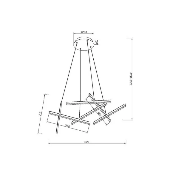 Maytoni Decorative MOD016PL-L80WK Подвесной светильник Line, изображение 4