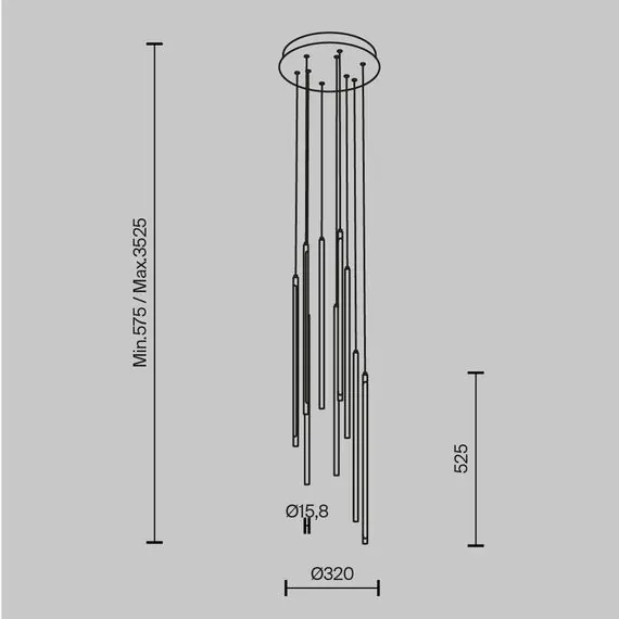 Maytoni Decorative MOD236PL-L54BS3K Люстра подвесная диммируемая Light stick, изображение 7