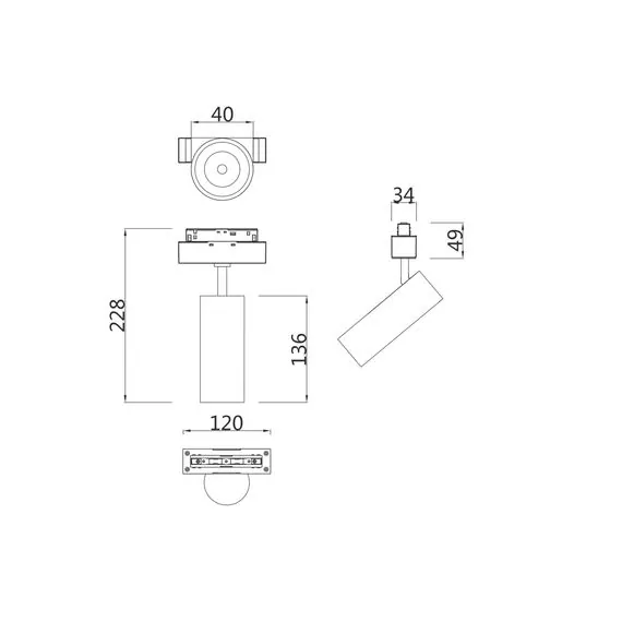 Maytoni Technical TR019-2-7W4K-B Трековый светильник для магнитного шинопровода S35 Focus Led, изображение 3