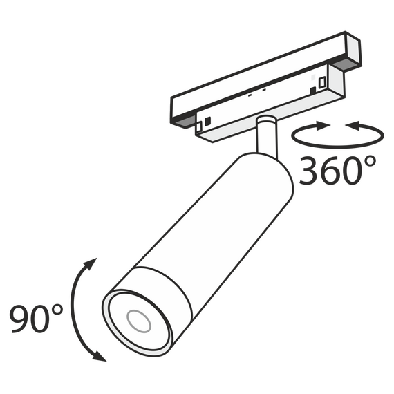 Maytoni Technical TR019-2-7W3K-B Трековый светильник для магнитного шинопровода S35 Focus Led, изображение 3