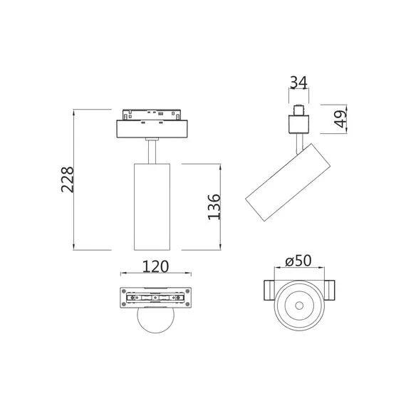 Maytoni Technical TR019-2-10W4K-MG Трековый светильник для магнитного шинопровода S35 Focus Led, изображение 2