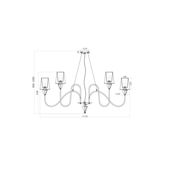 Maytoni Decorative MOD078PL-12CH Подвесная люстра Florero, изображение 5