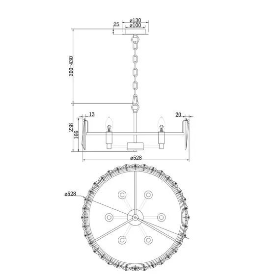 Maytoni Decorative MOD043PL-06CH Хрустальная люстра Puntes, изображение 8