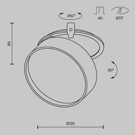 Maytoni Technical DL024-18W3K-B Светильник встраиваемый светодиодный Onda, изображение 9