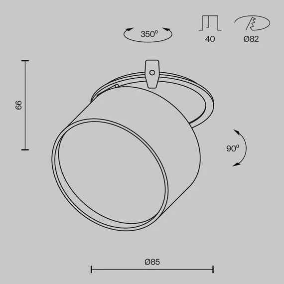 Maytoni Technical DL024-12W3K-B Светильник встраиваемый светодиодный Onda, изображение 9