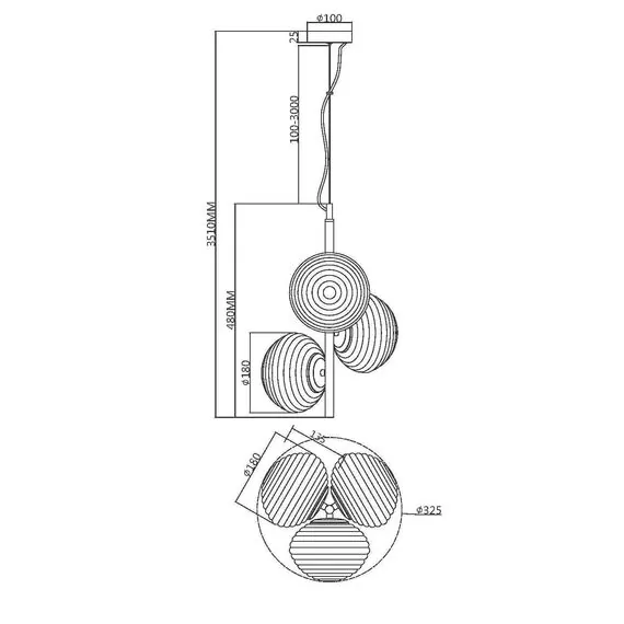 Maytoni Decorative MOD268PL-03B Светильник подвесной Reels, изображение 7