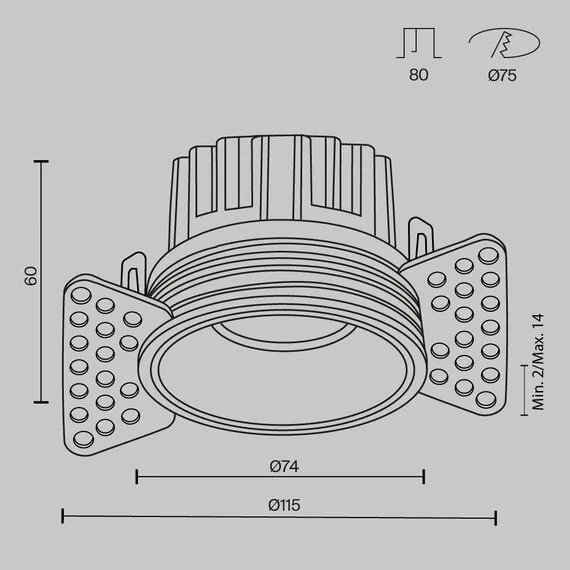 Maytoni DL058-12W2.7K-TRS-W Светильник встраиваемый светодиодный Round, изображение 8