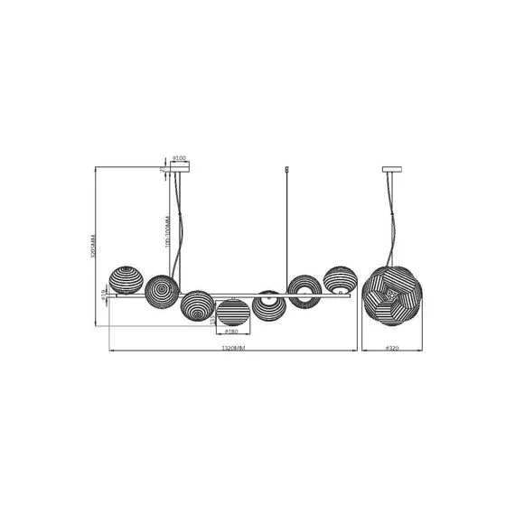 Maytoni Decorative MOD268PL-07B Светильник подвесной Reels, изображение 7