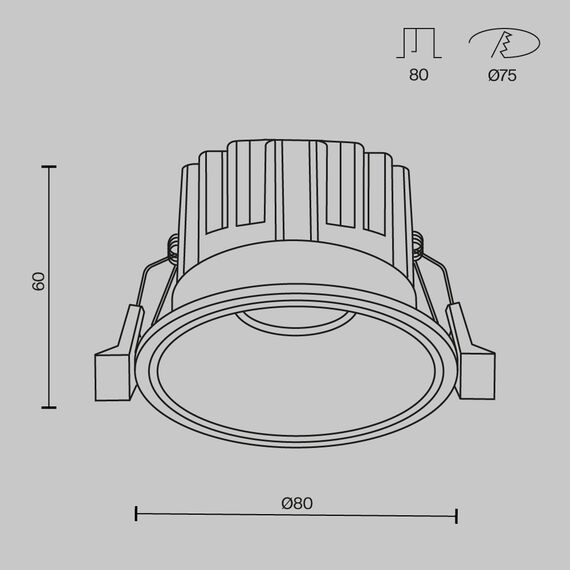 Maytoni Technical DL058-12W3K-B Светильник встраиваемый Round, изображение 8