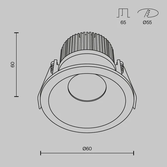 Maytoni Technical DL034-01-06W3K-D-B Встраиваемый светодиодный диммируемый светильник Zoom, изображение 8