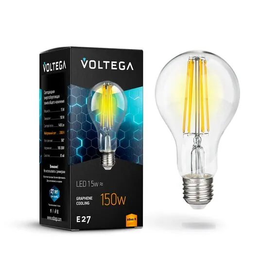 Voltega   7104 Филаментная лампа Voltega General E27 15W 2800K 7104, изображение 4