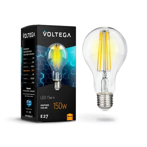 Voltega   7104 Филаментная лампа Voltega General E27 15W 2800K 7104, изображение 2