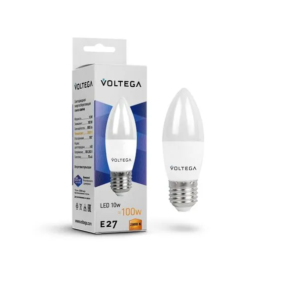 Voltega   8451 Светодиодная лампа Voltega Candle E27 10W 2800K 8451, изображение 4