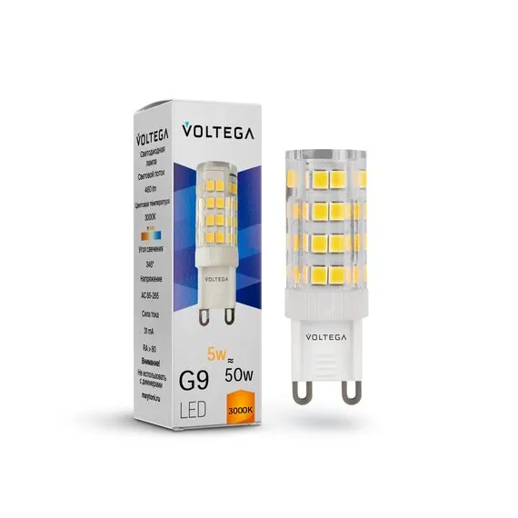 Voltega   7185 Лампа светодиодная G9 5W, 460 Lm, 3000K, 220V IP20 Voltega Capsule G9 7185