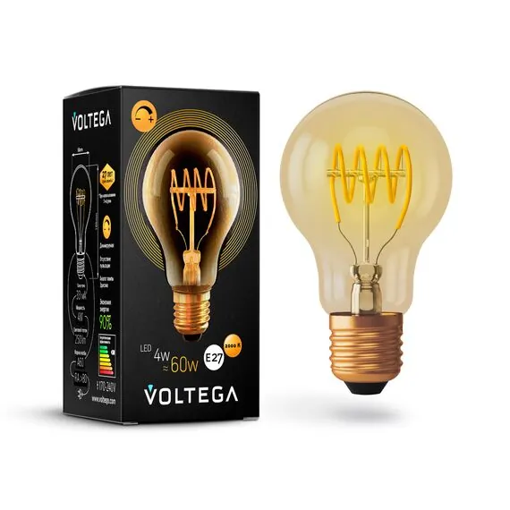 Voltega   7078 Ретро лампа диммируемая Voltega E27 4W 2000K 7078, изображение 3