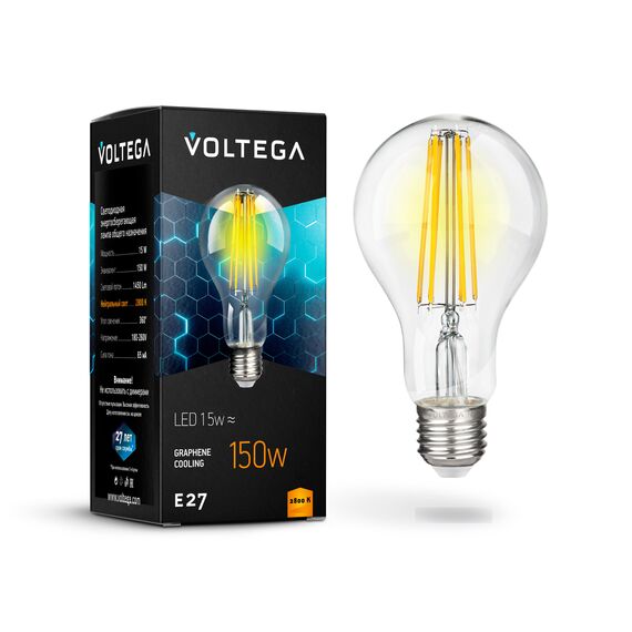 Voltega   7104 Филаментная лампа Voltega General E27 15W 2800K 7104