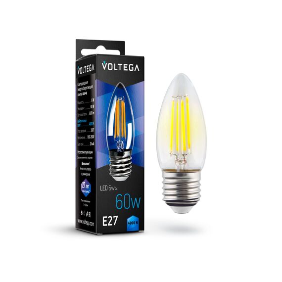 Voltega   7029 Филаментная лампа Voltega E27 6W 4000K 7029