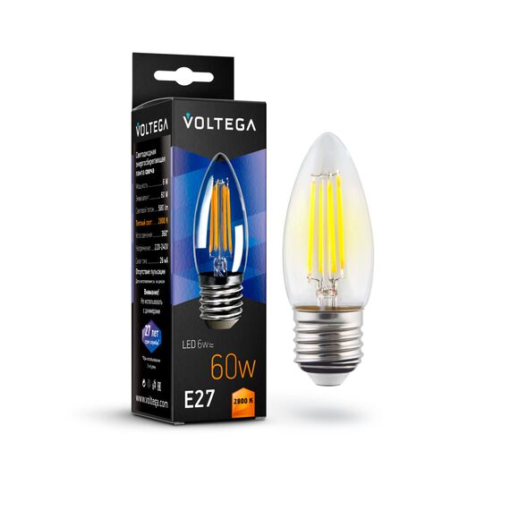 Voltega   7046 Филаментная лампа Voltega E27 6W 2800K 7046, изображение 2