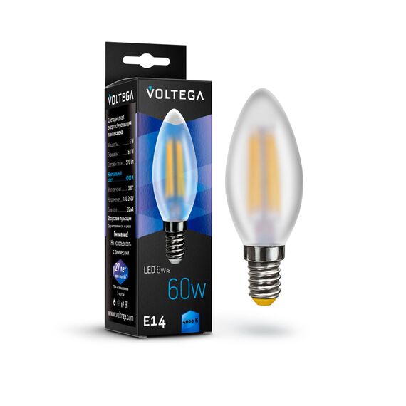 Voltega   7045 Филаментная лампа Voltega E14 6W 4000K 7045, изображение 2
