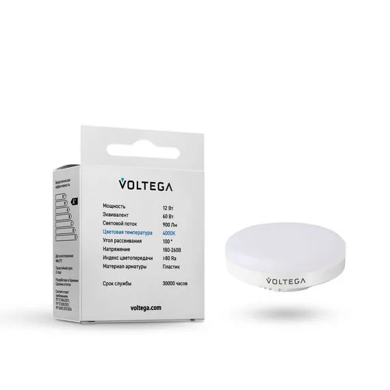 Voltega   7775 Светодиодная лампа Voltega GX53 12W 4000K 7775, изображение 3
