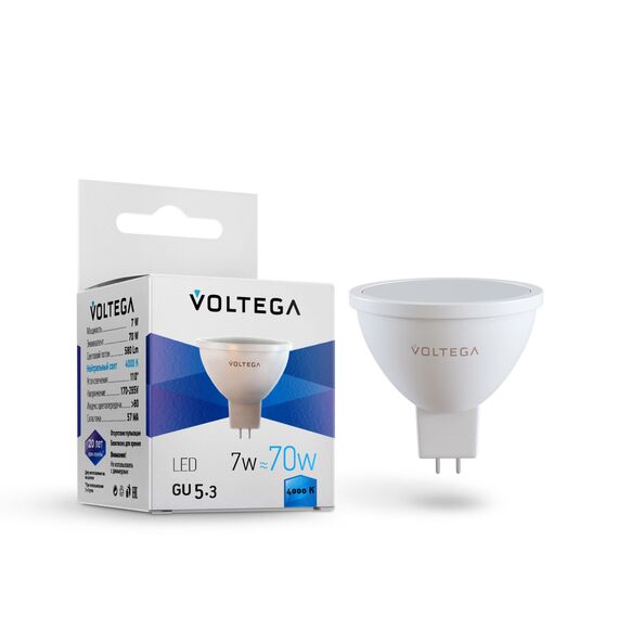Voltega   7059 Светодиодная лампа Voltega Sofit GU5.3 7W 4000K 7059