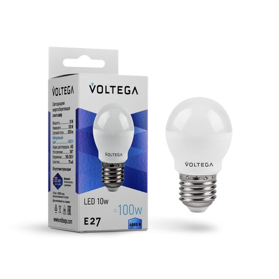 Voltega   8456 Светодиодная лампа Voltega Globe E27 10W 4000K 8456, изображение 4