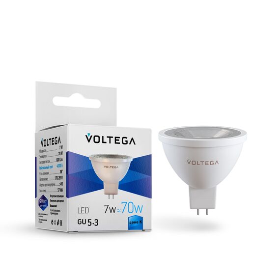 Voltega   7063 Светодиодная лампа Voltega Sofit GU5.3 7W 4000K 7063, изображение 2