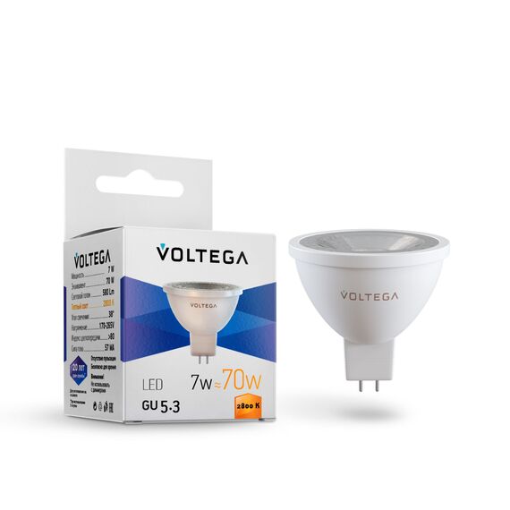 Voltega   7062 Светодиодная лампа Voltega Sofit GU5.3 7W 2800K 7062, изображение 2
