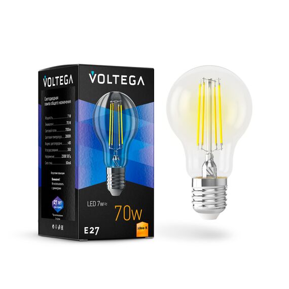 Voltega   7140 Филаментная лампа Voltega General E27 7W 2800K 7140