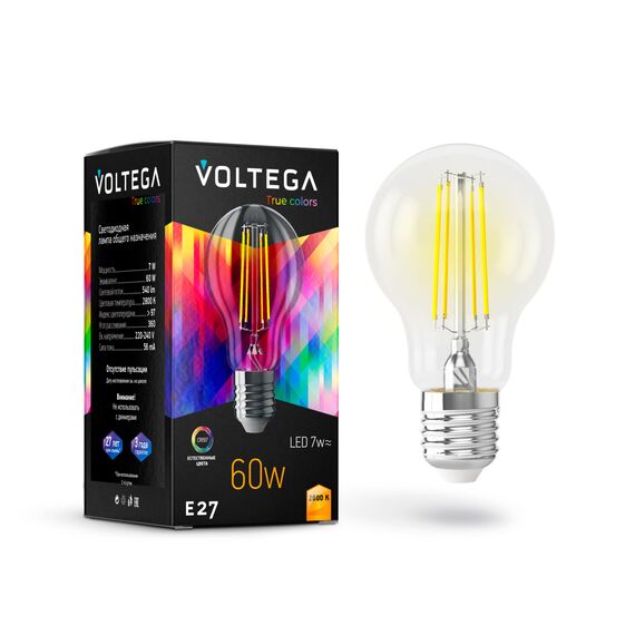 Voltega   7154 Филаментная лампа Voltega General E27 7W 2800K High CRI 7154, изображение 2