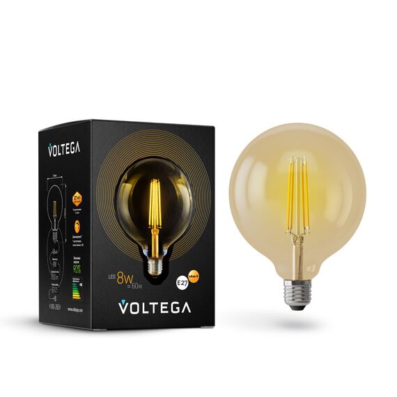 Voltega   6838 Ретро лампа диммируемая Voltega Globe E27 8W 2800K 6838