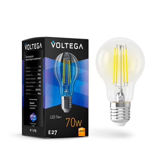 Voltega   7140 Филаментная лампа Voltega General E27 7W 2800K 7140, изображение 2