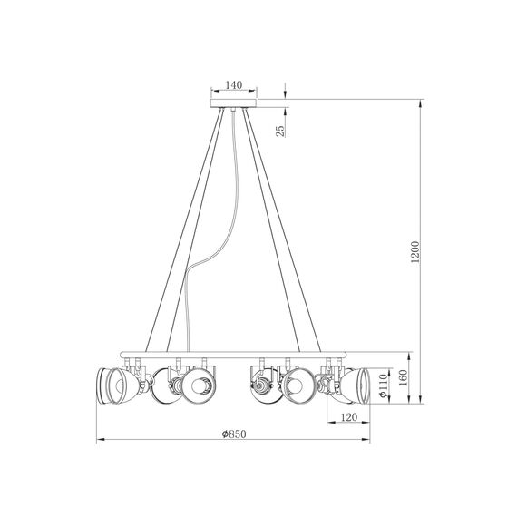 Freya FR4003PL-08W Подвесная люстра Roslyn, изображение 2