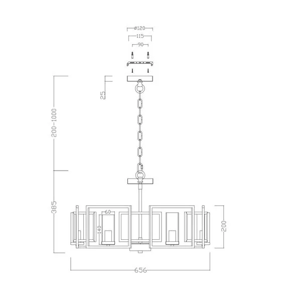 Freya FR5104PL-08BS3 Люстра на штанге Porto, изображение 5