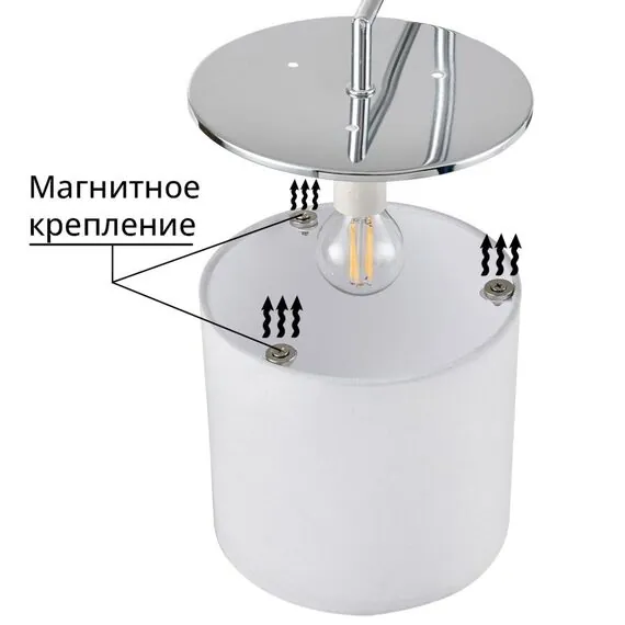 LUMION 6591/1W CLASSI LN25 62 хром/белый, металл/текстиль Бра E14 1*40W 220V SUNTORI, изображение 5