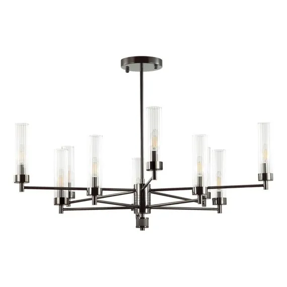LUMION 5275/10C CLASSI LN23 38 черный хром Люстра потолочная E14 10*40W 220V KAMILLA