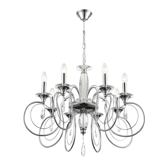 LUMION 8032/8 CLASSI LN25 20 хром, металл/хрусталь Люстра подвесная Е14 8*40W 220V LAOKA, изображение 7