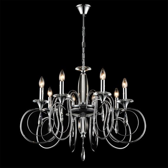 LUMION 8032/8 CLASSI LN25 20 хром, металл/хрусталь Люстра подвесная Е14 8*40W 220V LAOKA, изображение 6