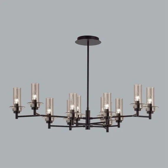 LUMION 6555/12C CLASSI LN25 30 черный/дымчатый/металл/стекло Люстра потолочная E14 12*40W 220V MADONNA, изображение 4