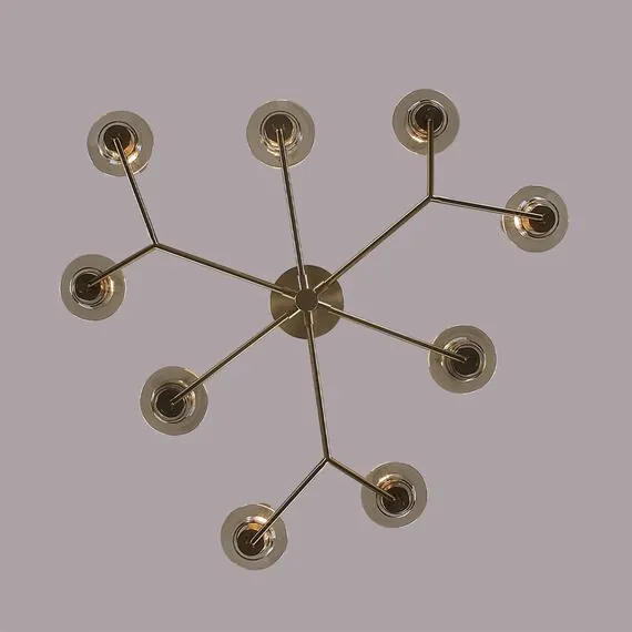 LUMION 6554/9C CLASSI LN25 28 бронза/коньячный/металл/стекло Люстра потолочная E14 9*40W 220V MADONNA, изображение 3
