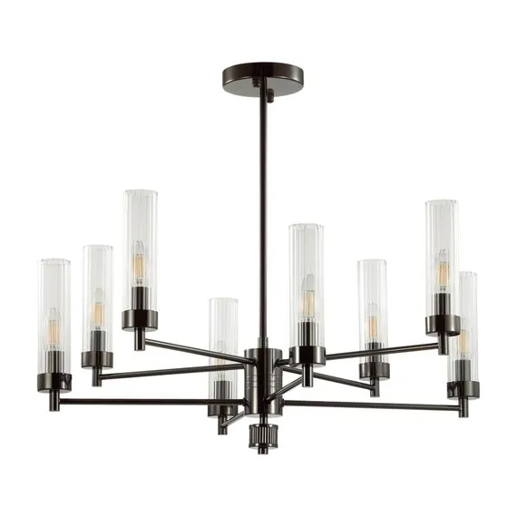 LUMION 5275/8C CLASSI LN23 38 черный хром Люстра потолочная E14 8*40W 220V KAMILLA