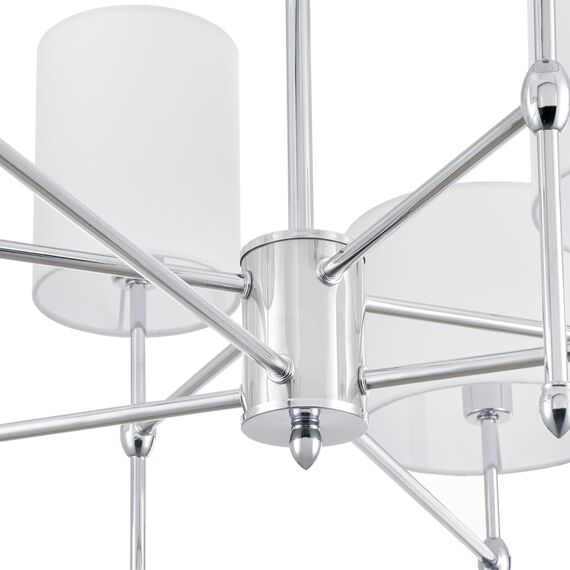 LUMION 6589/8C CLASSI LN25 60 хром/белый, металл/текстиль Люстра потолочная E14 8*40W 220V LATTI, изображение 4