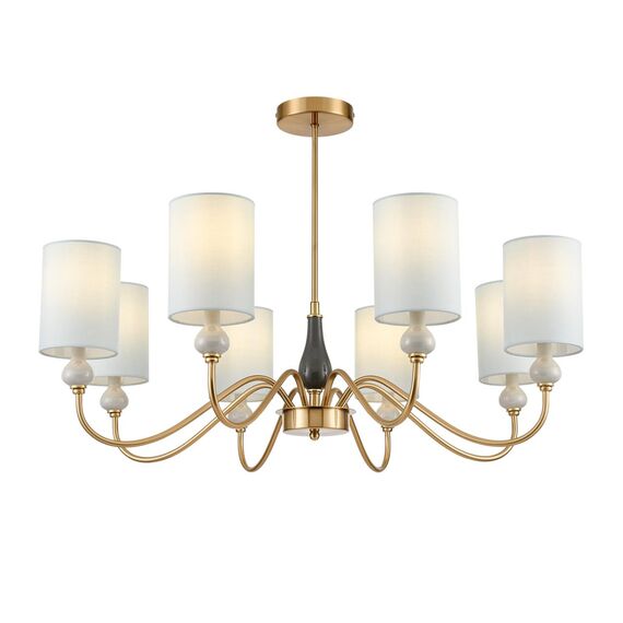 LUMION 6590/8 CLASSI LN25 57 латунь/мятный зеленый, металл, керамика/текстиль Люстра подвесная E14 8*40W 220V ANRI, изображение 4