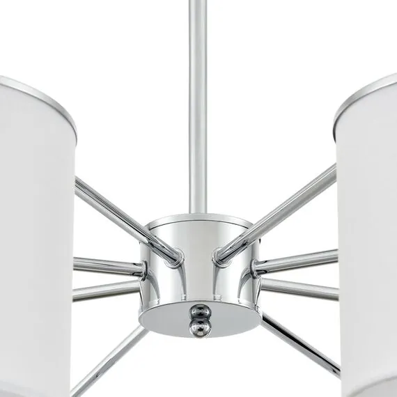 LUMION 6591/8 CLASSI LN25 62 хром/белый, металл/текстиль Люстра подвесная E14 8*40W 220V SUNTORI, изображение 3