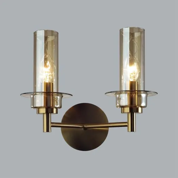 LUMION 6554/2W CLASSI LN25 27 бронза/коньячный/металл/стекло Бра E14 2*40W 220V MADONNA, изображение 5
