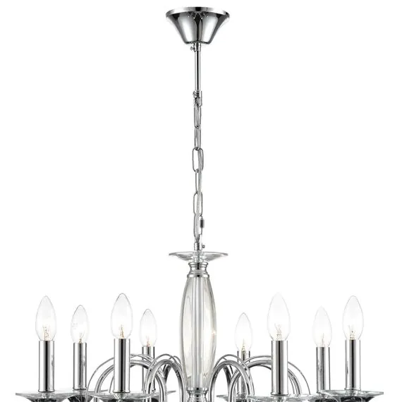 LUMION 8032/8 CLASSI LN25 20 хром, металл/хрусталь Люстра подвесная Е14 8*40W 220V LAOKA, изображение 4