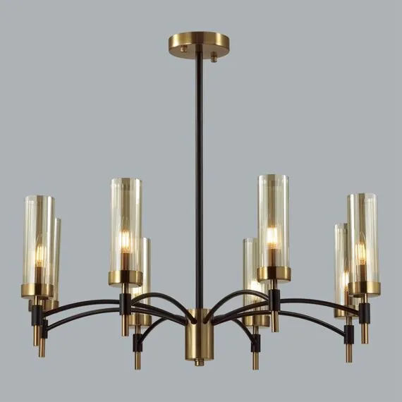 LUMION 6538/8C CLASSI LN23 34 чёрный, латунь Люстра потолочная E14 8*40W 220V SHARON, изображение 3