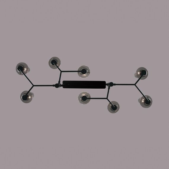 LUMION 6555/8C CLASSI LN25 30 черный/дымчатый/металл/стекло Люстра потолочная E14 8*40W 220V MADONNA, изображение 4